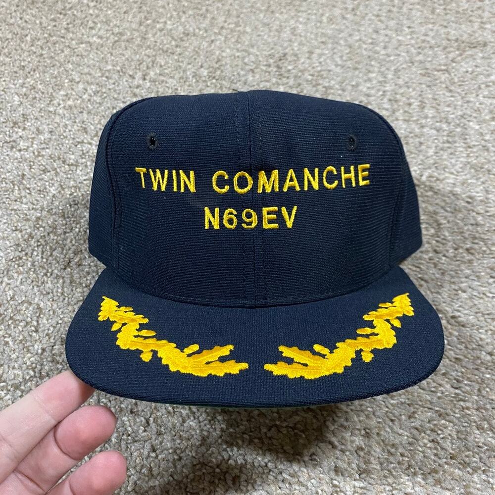 VTG New Era Hat Twin Comanche Snapback N69EV Trucker 80s Captains Pilot Military